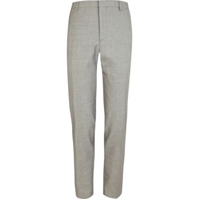 Light grey skinny suit trousers